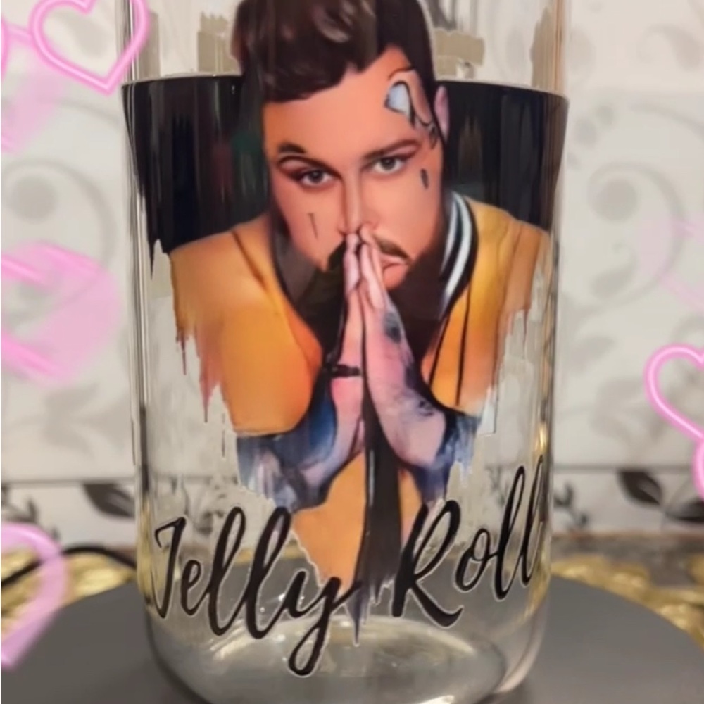 Custom Jelly Roll Glass Can Cup